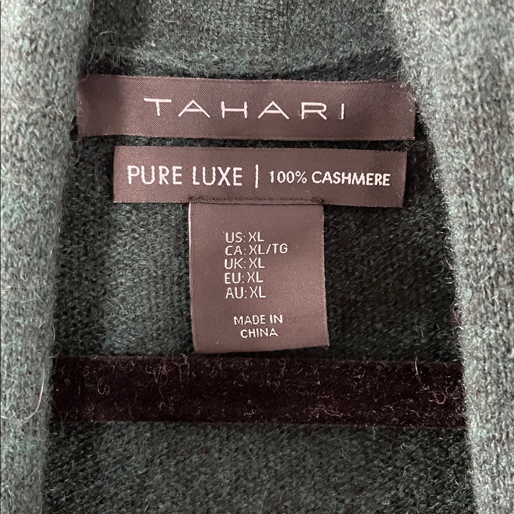 Tahari | 100% Cashmere Cardigan | Dark Green | Open-Front Cardigan | XL - Picture 2 of 4
